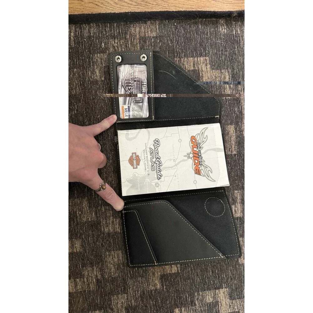 Harley-Davidson ROAD GUIDE ATLAS LEATHER WALLET w/Compass